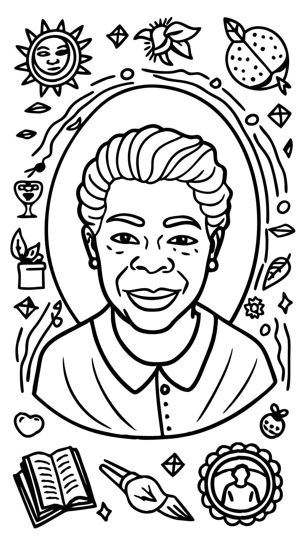 Maya Angelou para colorear